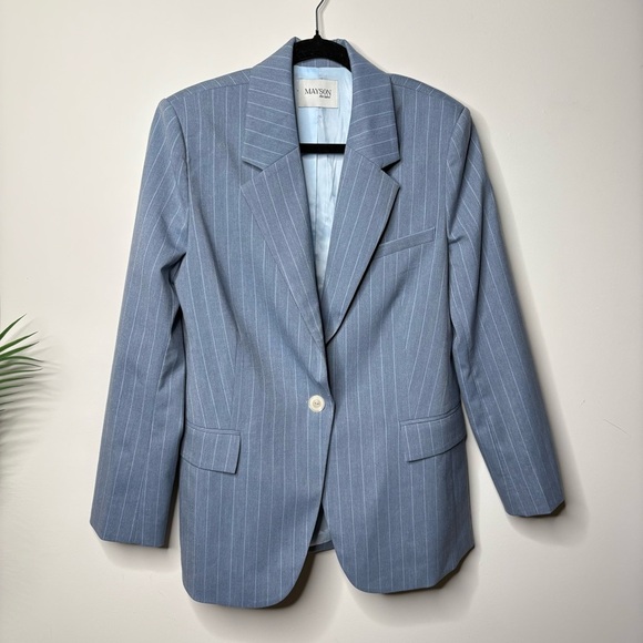 MAYSON the label Striped Boyfriend Blazer - Picture 2 of 6